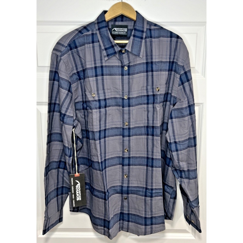 Mountain Khakis Nebo Long Sleeve Woven Shirt 2XL Gunmetal NWT Cotton Twill‎